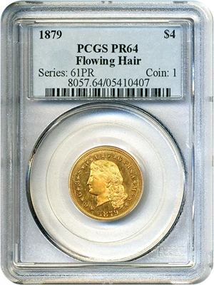 image for: 1879 $4 PCGS Proof 64 (Flowing Hair)
