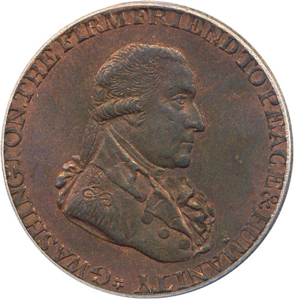 image for: 1795 1/2 P PCGS MS64 RB (Washington Grate, Large Buttons, Reeded Edge)