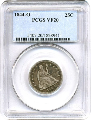 image for: 1844-O 25c PCGS VF20