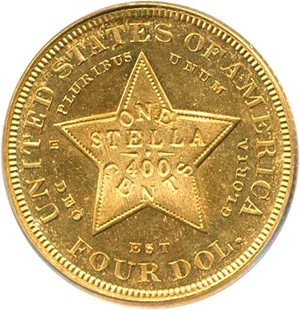 image for: 1879 $4 PCGS Proof 64 (Flowing Hair)