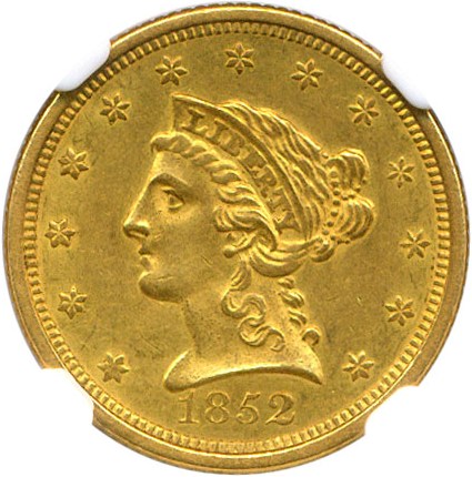 image for: 1852-O $2 1/2 NGC AU55