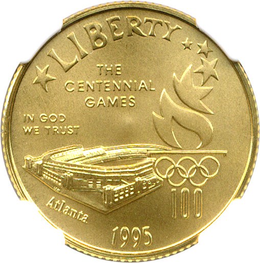 image for: 1995-W $5 NGC MS70 (Olympic Stadium)