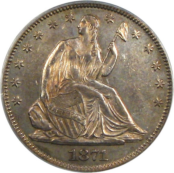 image for: 1871 50c PCGS AU55