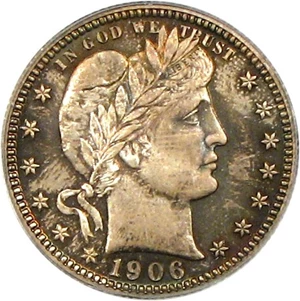 image for: 1906 25c PCGS Proof 66 * Color *