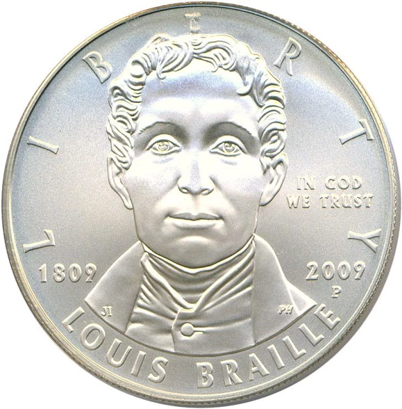 2009 P $1 Modern Commems Louis Braille Coin Pricing Guide