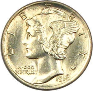 image for: 1916-D 10c PCGS MS63 FB