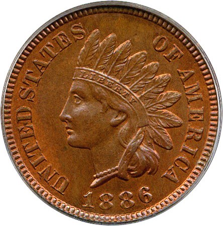 image for: 1886 1c PCGS MS65 RB (Type 1)