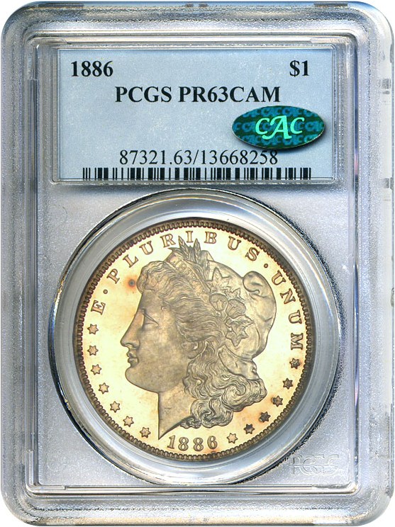 image for: 1886 $1 PCGS/CAC Proof 63 Cameo
