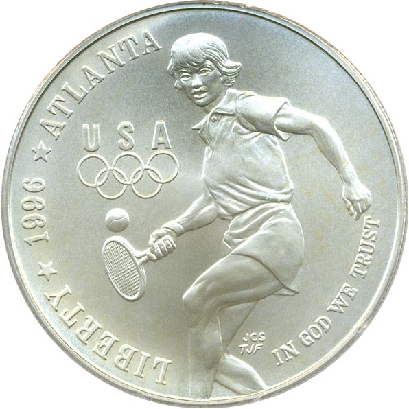 image for: 1996-D $1 PCGS MS69 (Olympic Tennis)