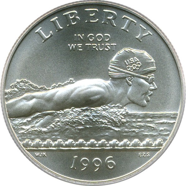 image for: 1996-S 50c PCGS MS70 (Olympic Swimming)