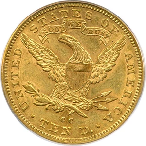 image for: 1893-CC $10 PCGS AU53 OGH