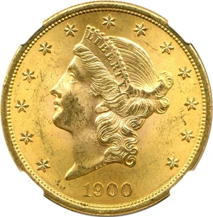 image for: 1900 $20 NGC MS64+