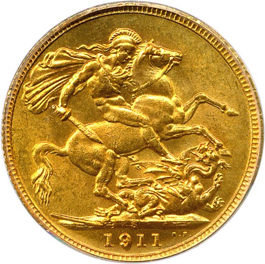 image for: Australia: 1911-S Sov PCGS MS64 (KM-29)