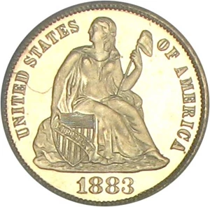 image for: 1883 10c PCGS Proof 64 Cameo