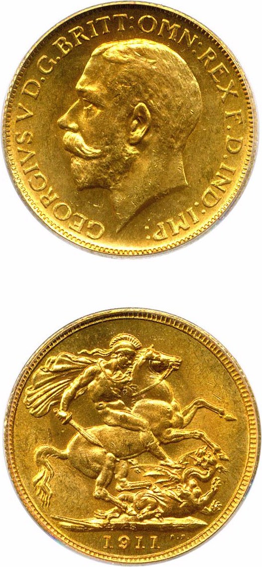 image for: Australia: 1911-S Sov PCGS MS63 (KM-29)