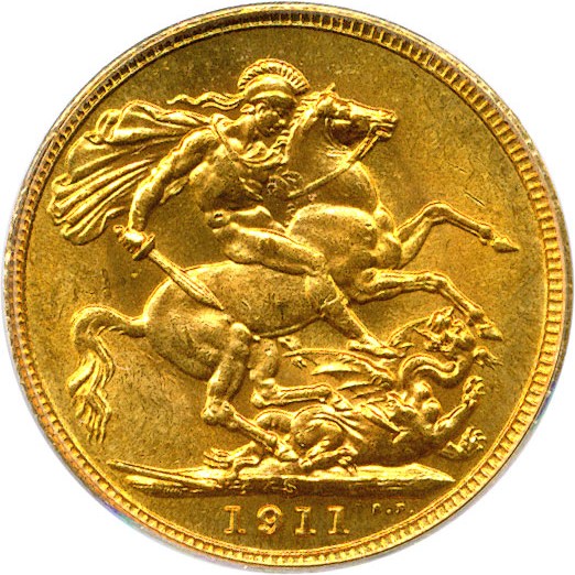 image for: Australia: 1911-S Sov PCGS MS63 (KM-29)