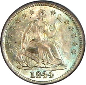 image for: 1844 H10c PCGS/CAC MS66 * Color *