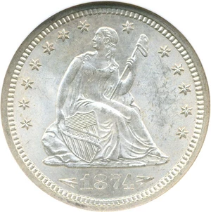 image for: 1874-S 25c NGC MS65 (Arrows)
