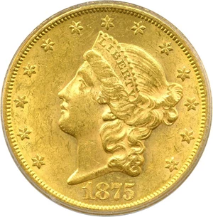 image for: 1875-CC $20 PCGS MS61