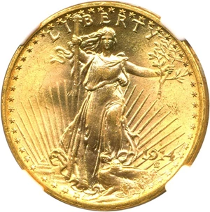 image for: 1914-S $20 NGC MS66