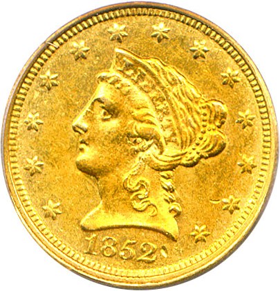 image for: 1852-C $2 1/2 PCGS AU58