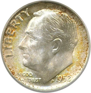 image for: 1952-S 10c PCGS MS67 * Color *