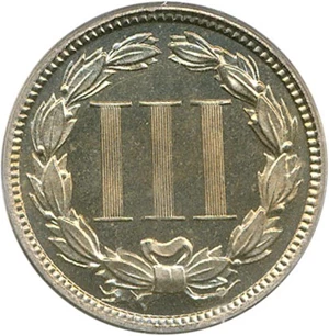 image for: 1874 3cN PCGS/CAC Proof 65 Cameo
