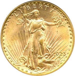 image for: 1923 $20 PCGS MS65