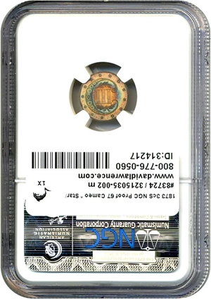 image for: 1873 3cS NGC Proof 67 Cameo * Star/Color *