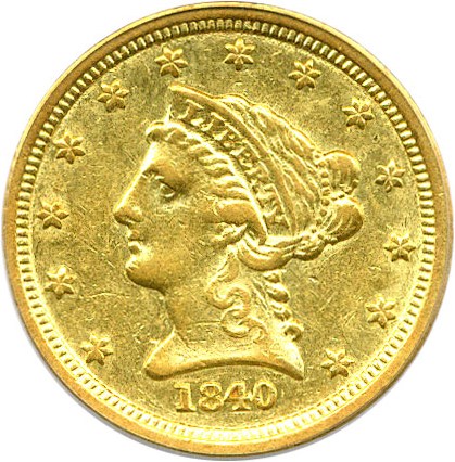image for: 1840-C $2 1/2 PCGS AU50