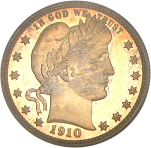image for: 1910 25c PCGS/CAC Proof 65 Cameo