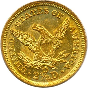 image for: 1845-D $2 1/2 PCGS MS61