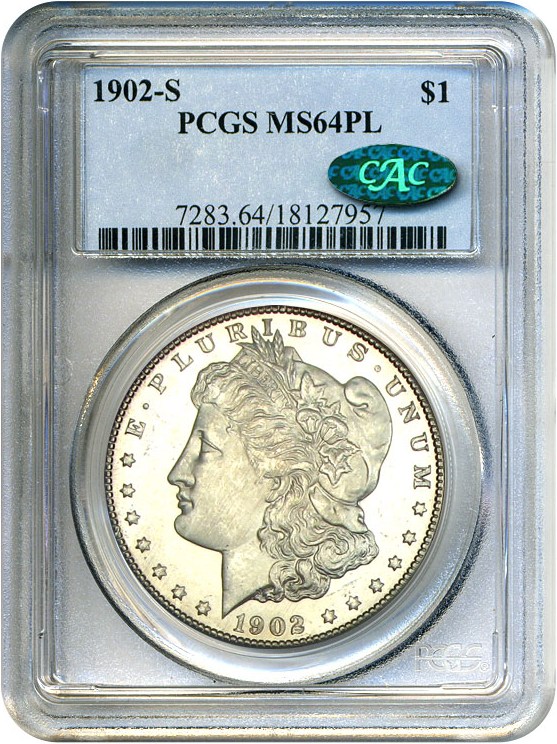 image for: 1902-S $1 PCGS/CAC MS64 PL