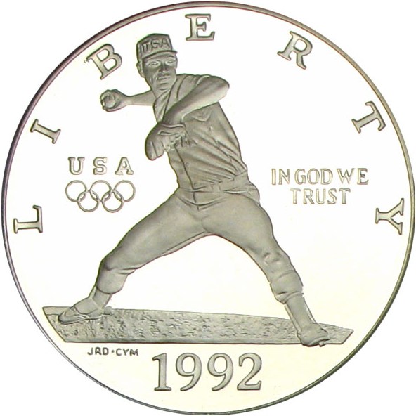 image for: 1992-S $1 PCGS Proof 70 DCameo (Olympic Baseball)