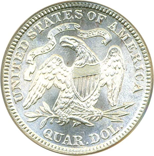 image for: 1885 25c PCGS/CAC MS66+