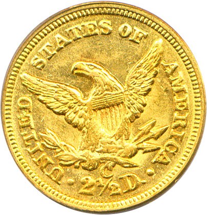 image for: 1852-C $2 1/2 PCGS AU58
