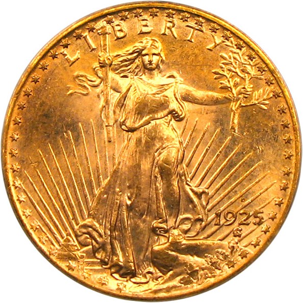 image for: 1925-D $20 PCGS MS64