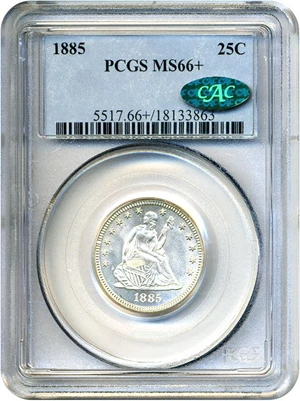image for: 1885 25c PCGS/CAC MS66+