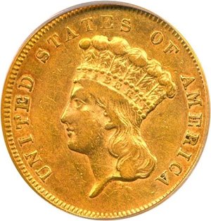 image for: 1856-S $3 PCGS XF40