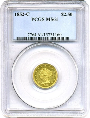 image for: 1852-C $2 1/2 PCGS MS61