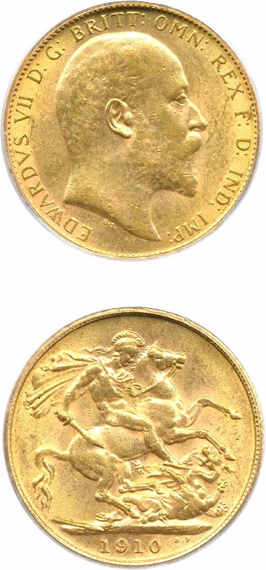 image for: Great Britain: 1910 Sov PCGS MS62