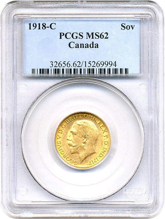image for: Canada: 1918-C Sov PCGS MS62