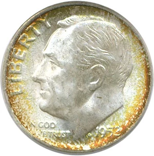 image for: 1952-S 10c PCGS MS66+ * Color *