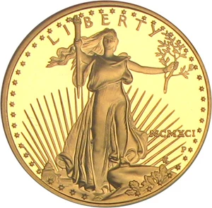 image for: 1991-P $25 NGC Proof 70 UCameo (Gold Eagle)