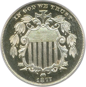 image for: 1877 5c PCGS/CAC Proof 64 Cameo