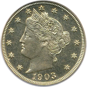 image for: 1903 5c PCGS/CAC Proof 65