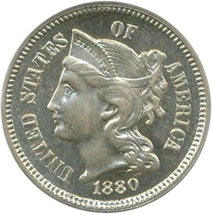 image for: 1880 3cN PCGS/CAC Proof 65