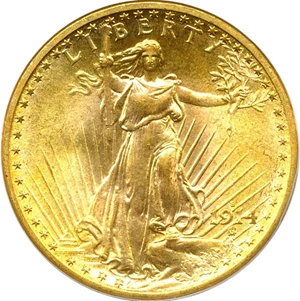 image for: 1914-S $20 PCGS/CAC MS66