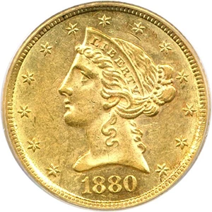image for: 1880-CC $5 PCGS/CAC AU58