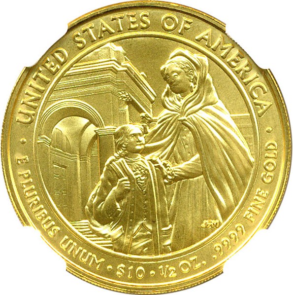 image for: 2008-W $10 NGC MS70 (Louisa Adams)